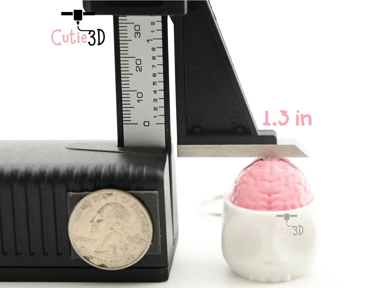 Digital Downloads - Cutie3D Halloween Skull Brain Keycap Fidget Clicker Keychain - Cute Backpack Keychain