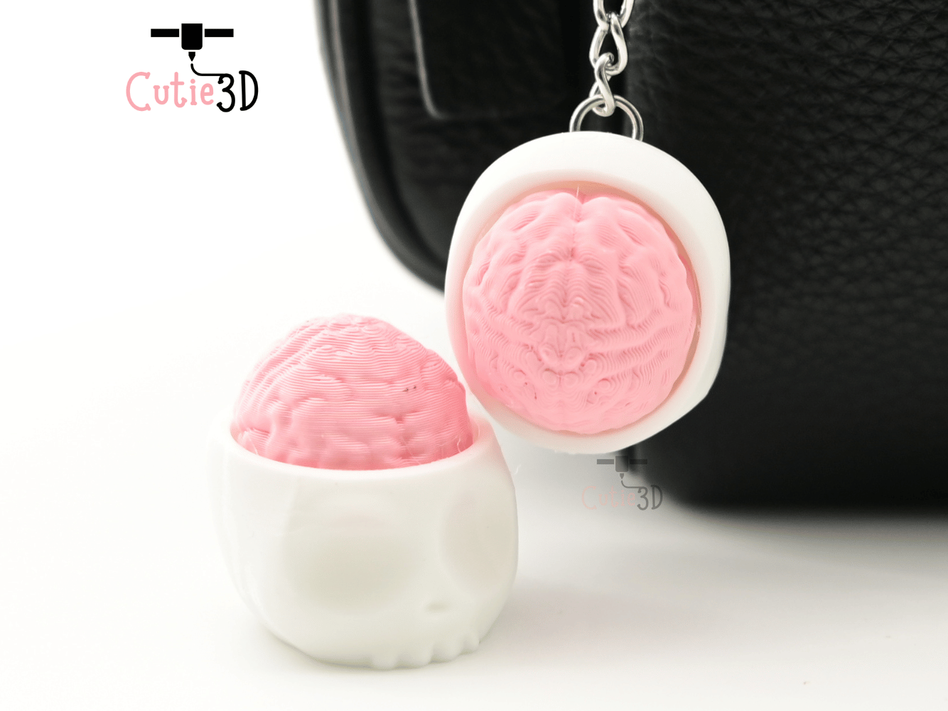Digital Downloads - Cutie3D Halloween Skull Brain Keycap Fidget Clicker Keychain - Cute Backpack Keychain