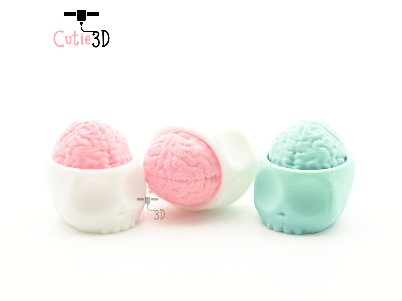 Digital Downloads - Cutie3D Halloween Skull Brain Keycap Fidget Clicker Keychain - Cute Backpack Keychain