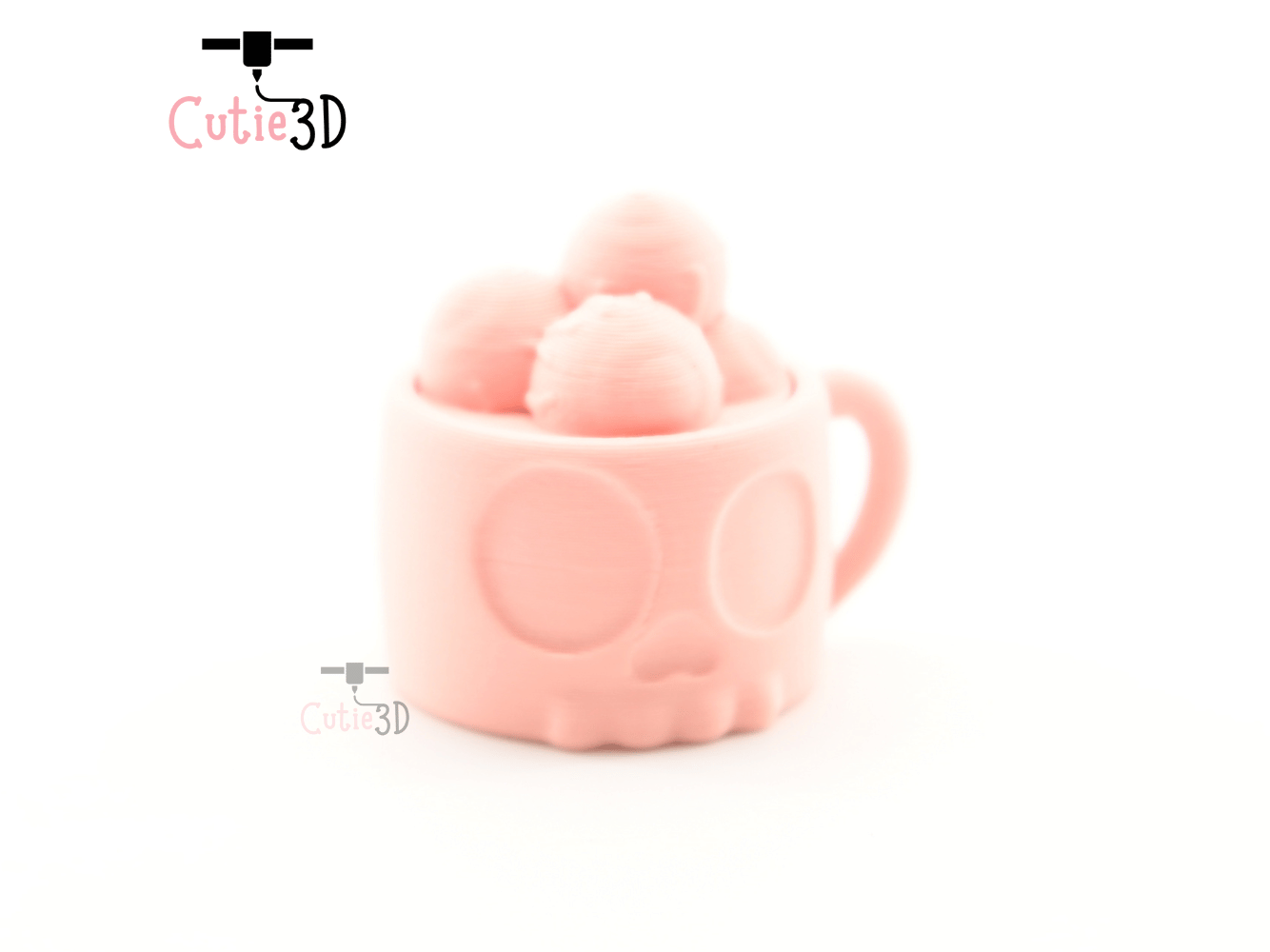 Digital Downloads - Cutie3D Halloween Skull Cup With Eyeballs Keycap Fidget Clicker Keychain - Cute Backpack Keychain