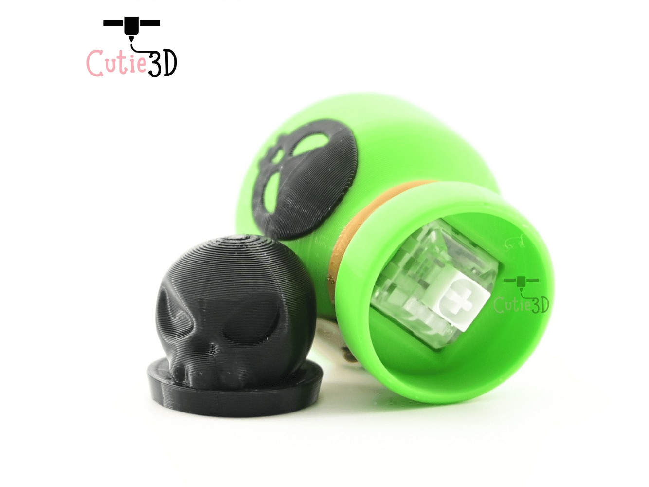 Digital Downloads - Cutie3D Halloween Skull Poison Bottle Keycap Fidget Clicker Keychain - Cute Backpack Keychain