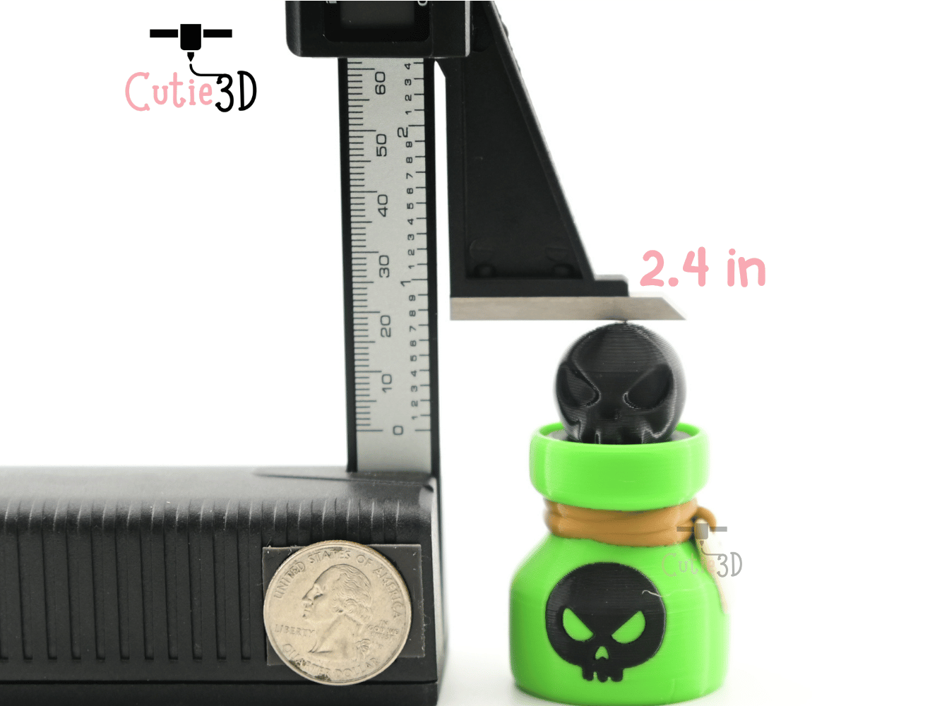 Digital Downloads - Cutie3D Halloween Skull Poison Bottle Keycap Fidget Clicker Keychain - Cute Backpack Keychain