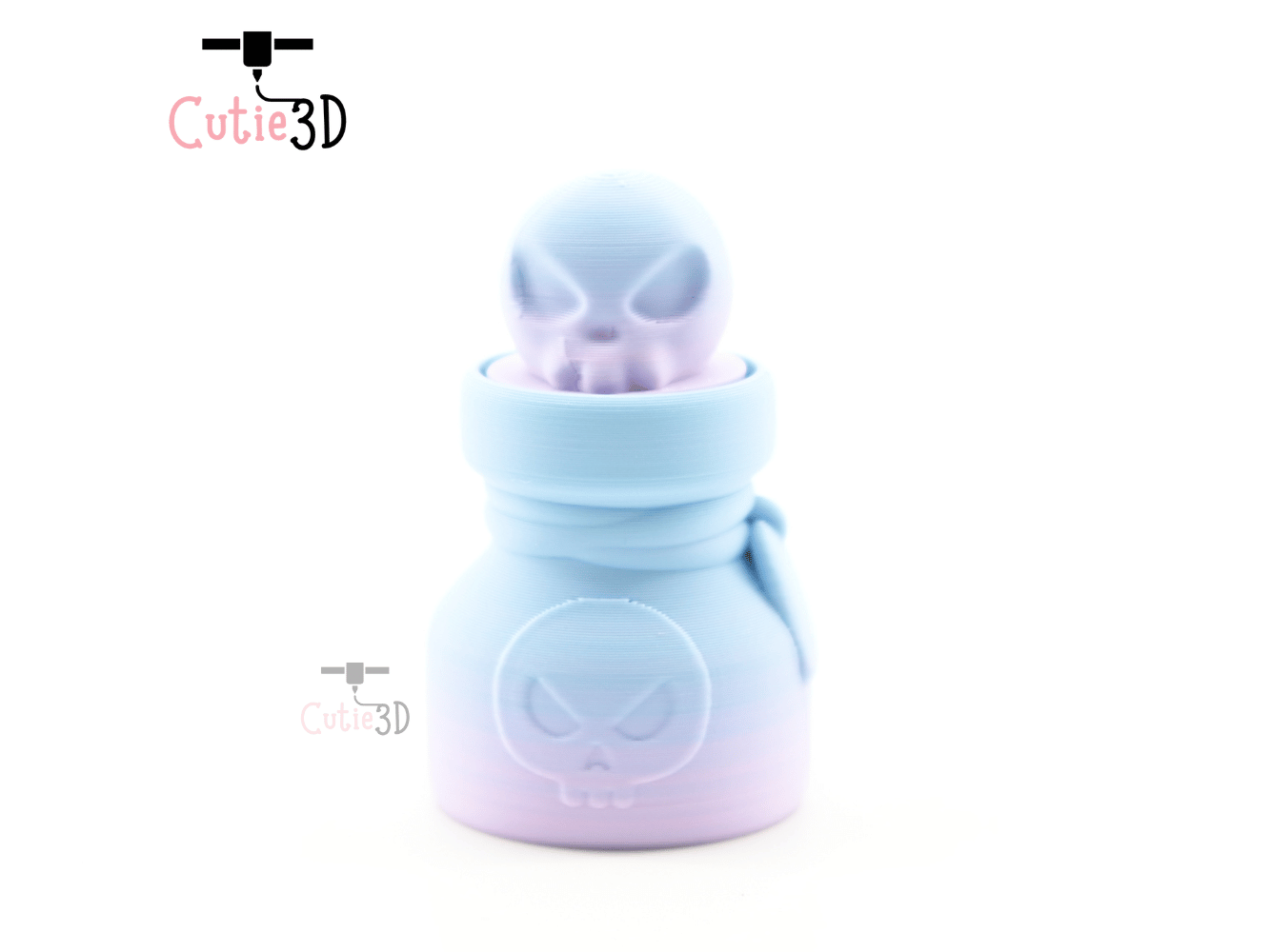 Digital Downloads - Cutie3D Halloween Skull Poison Bottle Keycap Fidget Clicker Keychain - Cute Backpack Keychain