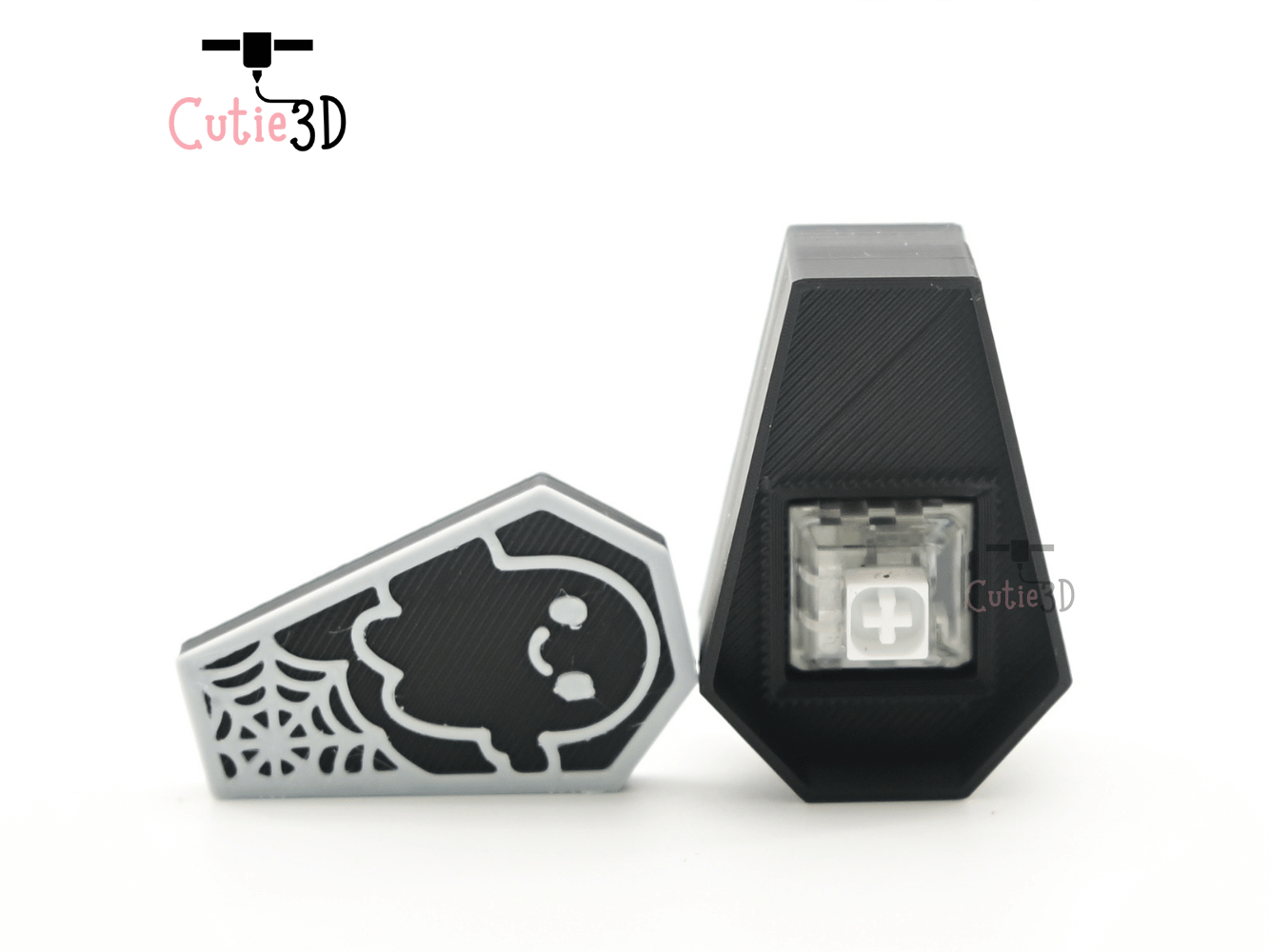 Digital Downloads - Cutie3D Halloween Spooky Coffin Set Keycap Fidget Clicker Keychain - Cute Backpack Keychain