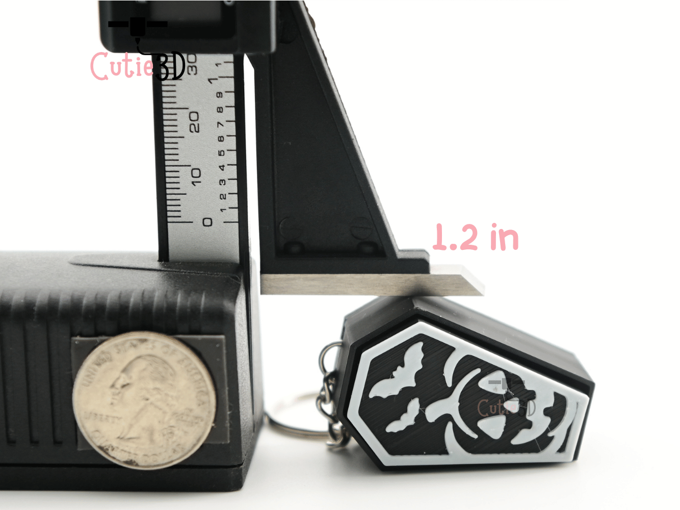 Digital Downloads - Cutie3D Halloween Spooky Coffin Set Keycap Fidget Clicker Keychain - Cute Backpack Keychain