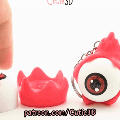 Digital Downloads - Cutie3D Halloween Spooky Eyeball Keycap Fidget Clicker Keychain - Cute Backpack Keychain