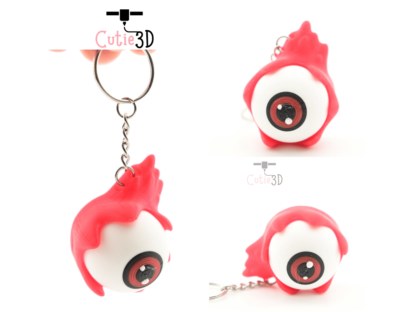 Digital Downloads - Cutie3D Halloween Spooky Eyeball Keycap Fidget Clicker Keychain - Cute Backpack Keychain
