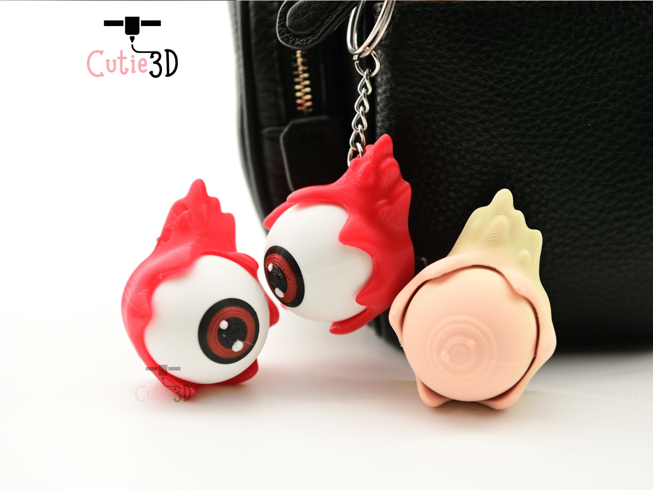 Digital Downloads - Cutie3D Halloween Spooky Eyeball Keycap Fidget Clicker Keychain - Cute Backpack Keychain