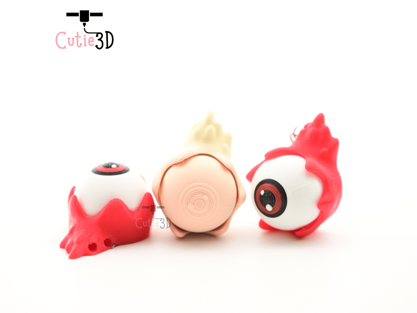 Digital Downloads - Cutie3D Halloween Spooky Eyeball Keycap Fidget Clicker Keychain - Cute Backpack Keychain