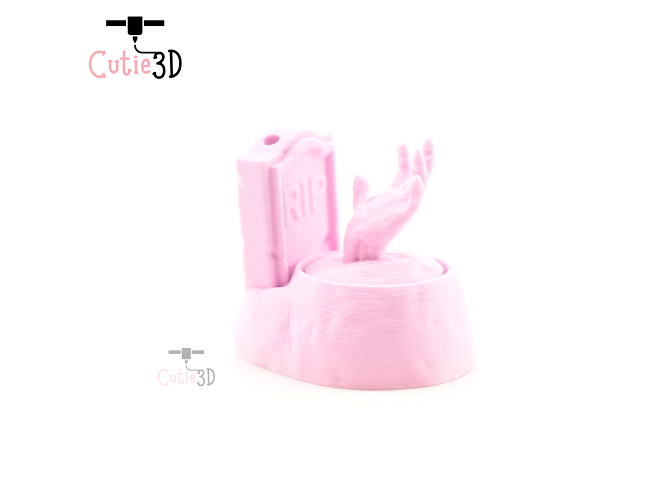Digital Downloads - Cutie3D Halloween Tombstone With Zombie Hand Keycap Fidget Clicker Keychain - Cute Backpack Keychain