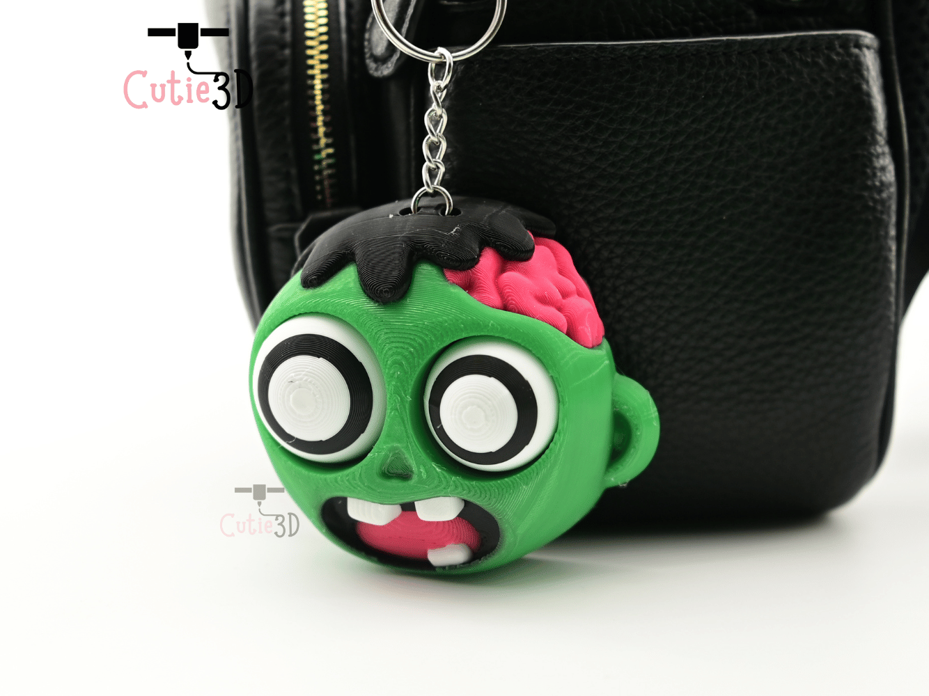 Digital Downloads - Cutie3D Halloween Zombie Head Keycap Fidget Clicker Keychain - Cute Backpack Keychain