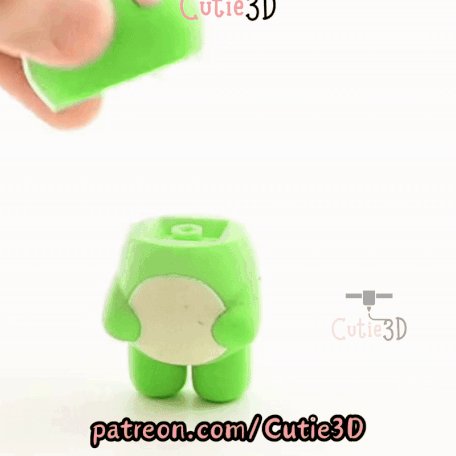 Digital Downloads - Cutie3D Happy Frog For Animal Lovers Keycap Fidget Clicker Keychain - Cute Backpack Keychain