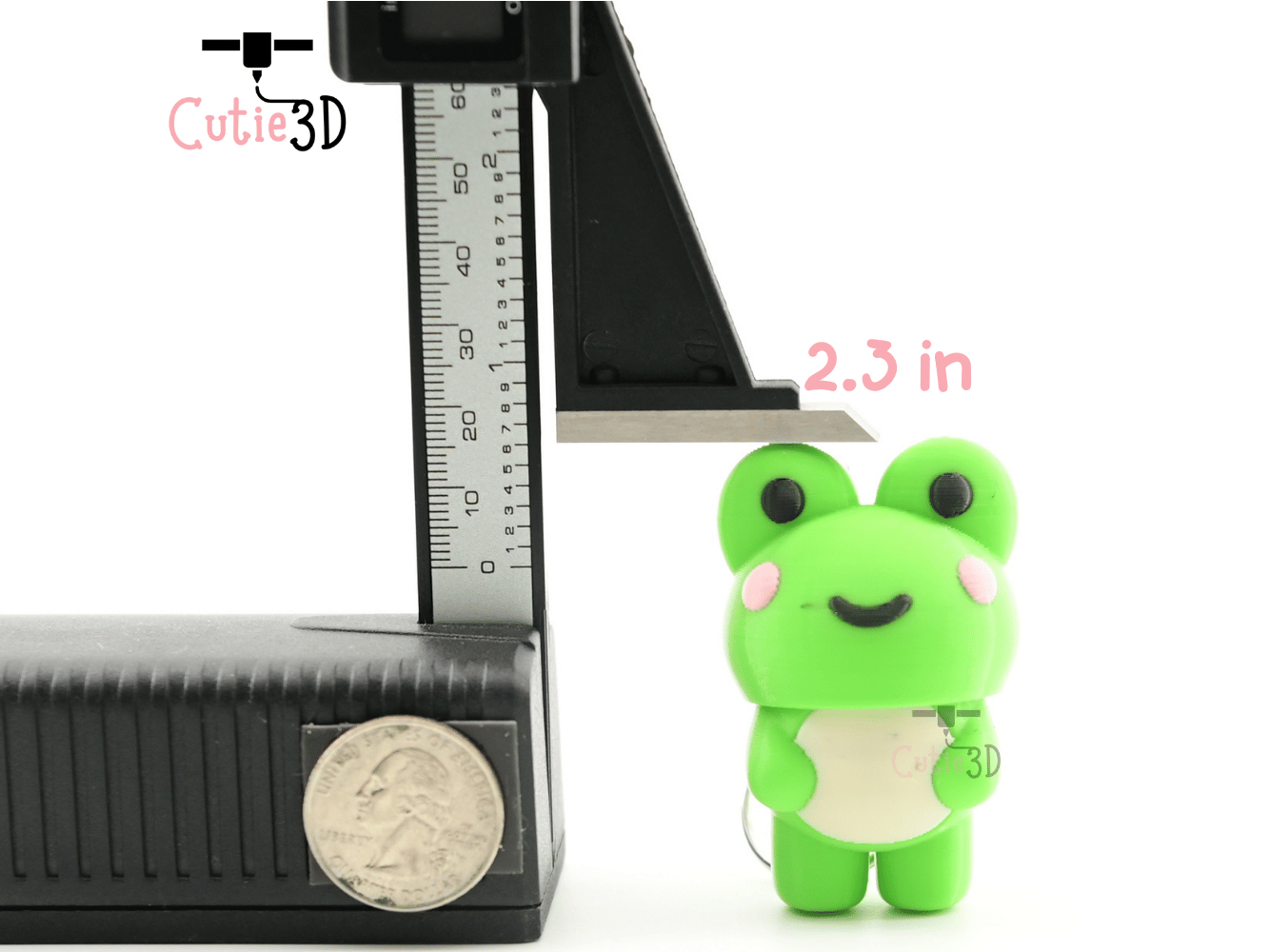 Digital Downloads - Cutie3D Happy Frog For Animal Lovers Keycap Fidget Clicker Keychain - Cute Backpack Keychain