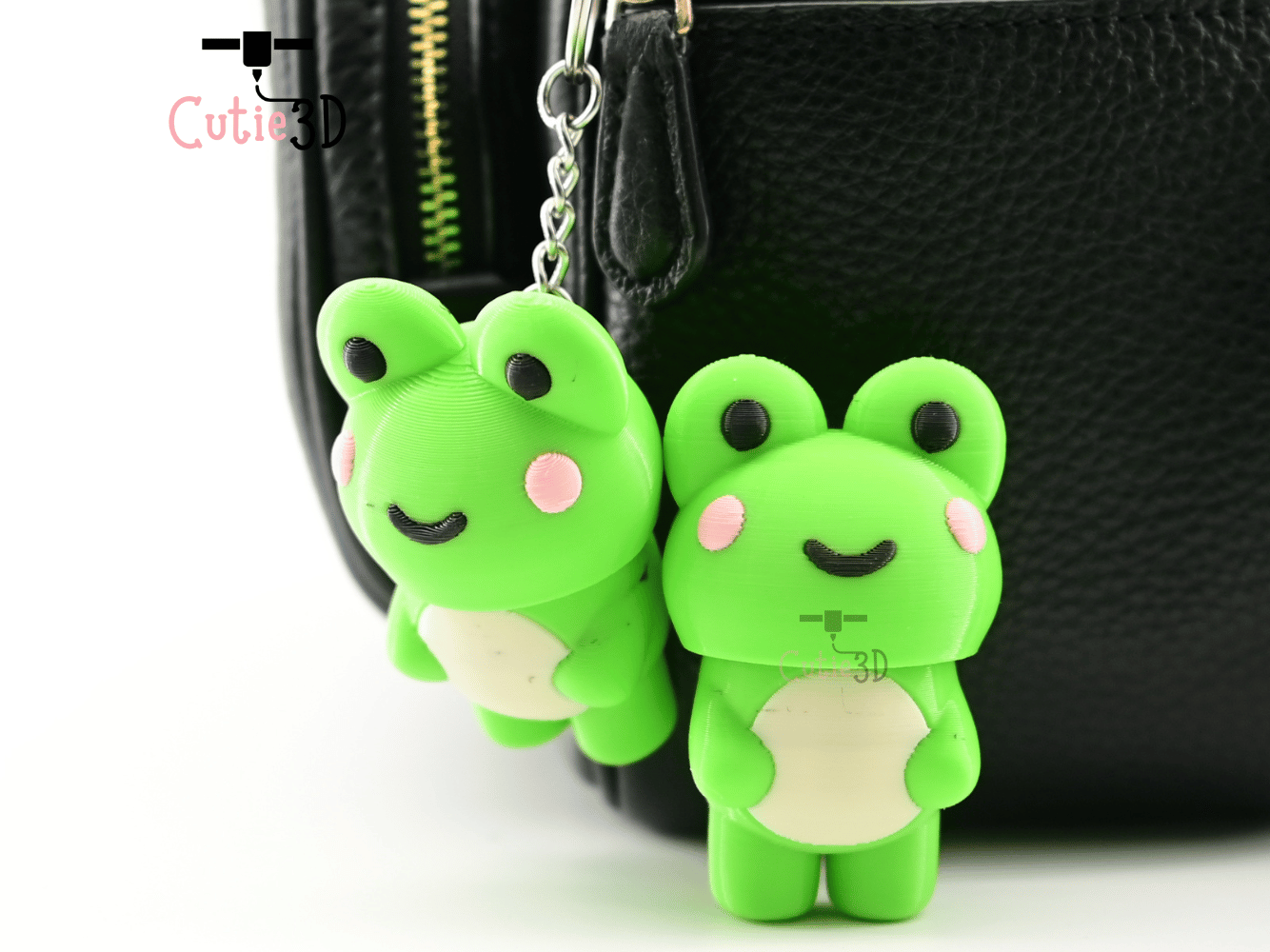 Digital Downloads - Cutie3D Happy Frog For Animal Lovers Keycap Fidget Clicker Keychain - Cute Backpack Keychain