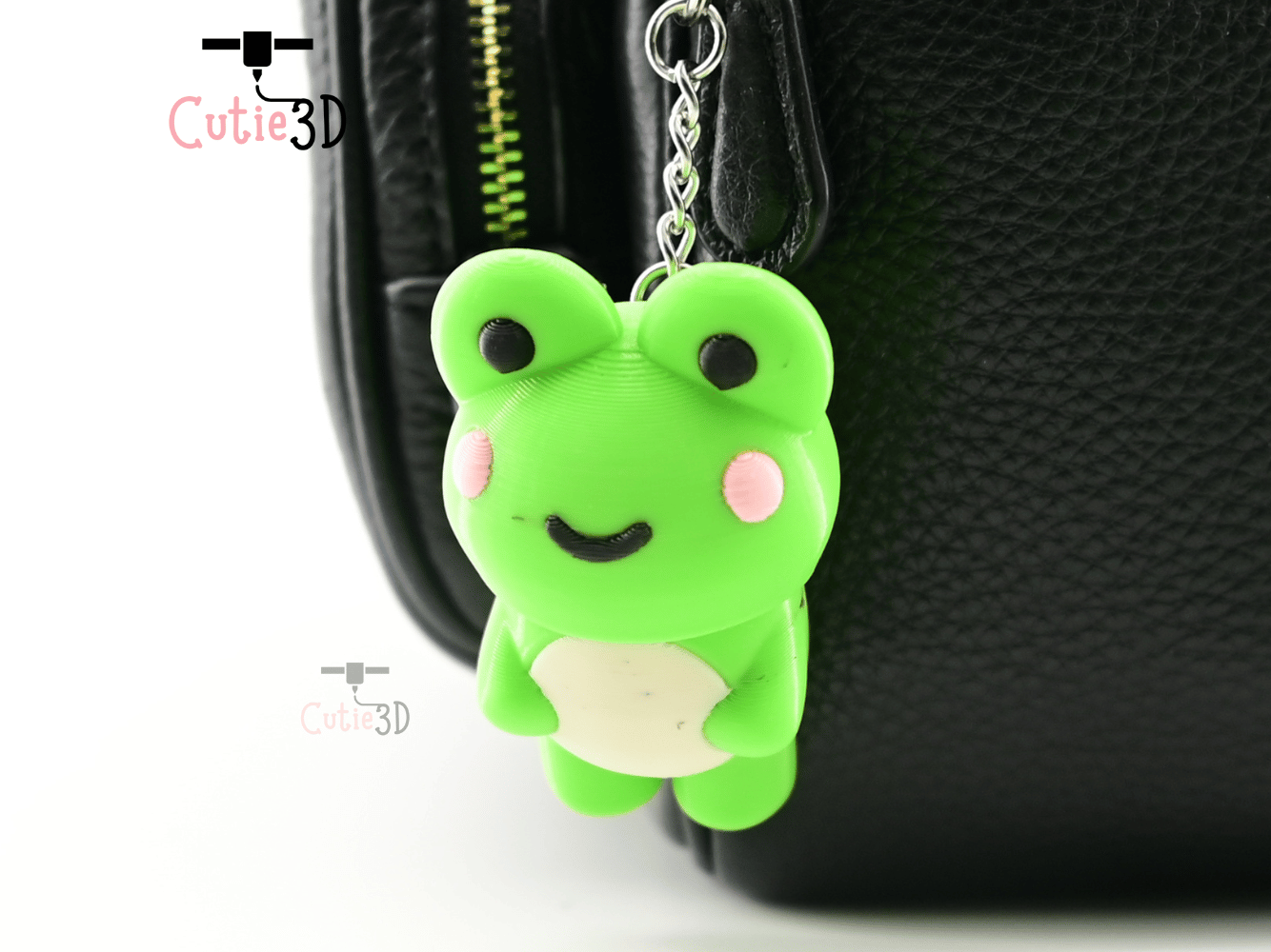 Digital Downloads - Cutie3D Happy Frog For Animal Lovers Keycap Fidget Clicker Keychain - Cute Backpack Keychain