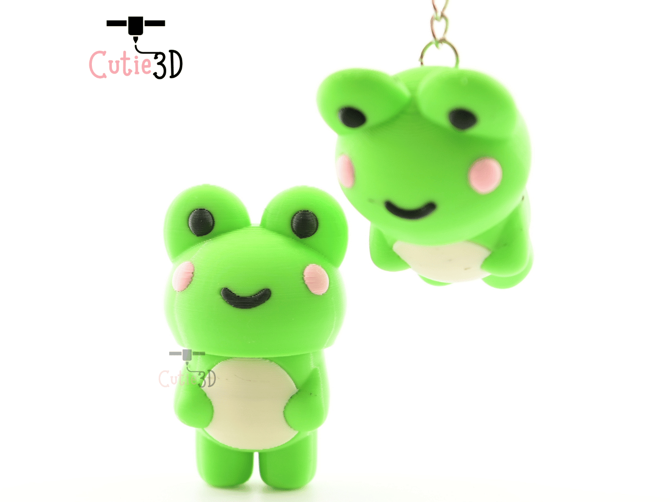 Digital Downloads - Cutie3D Happy Frog For Animal Lovers Keycap Fidget Clicker Keychain - Cute Backpack Keychain