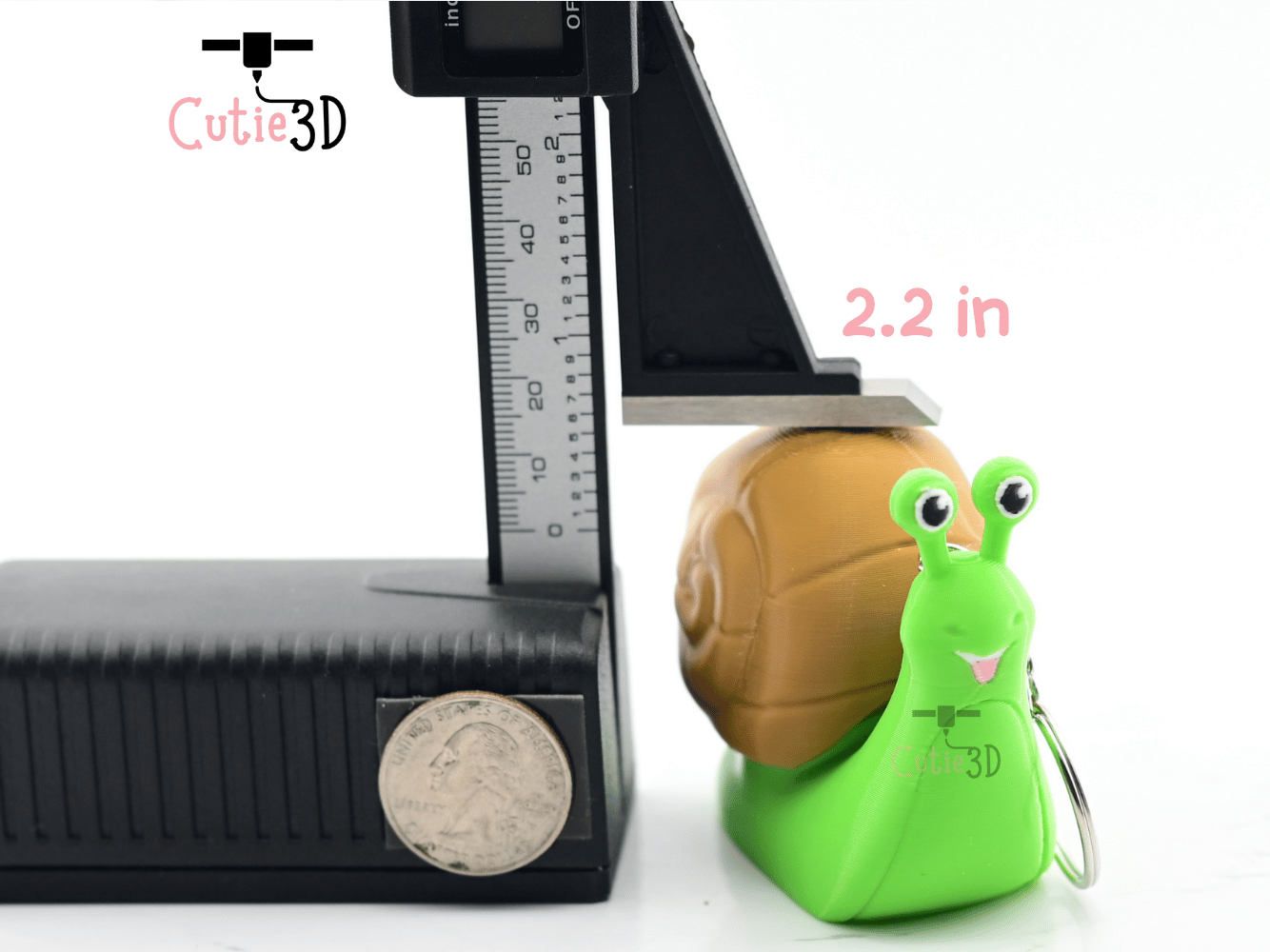 Digital Downloads - Cutie3D Happy Snail Keycap Fidget Clicker Keychain - Cute Backpack Keychain