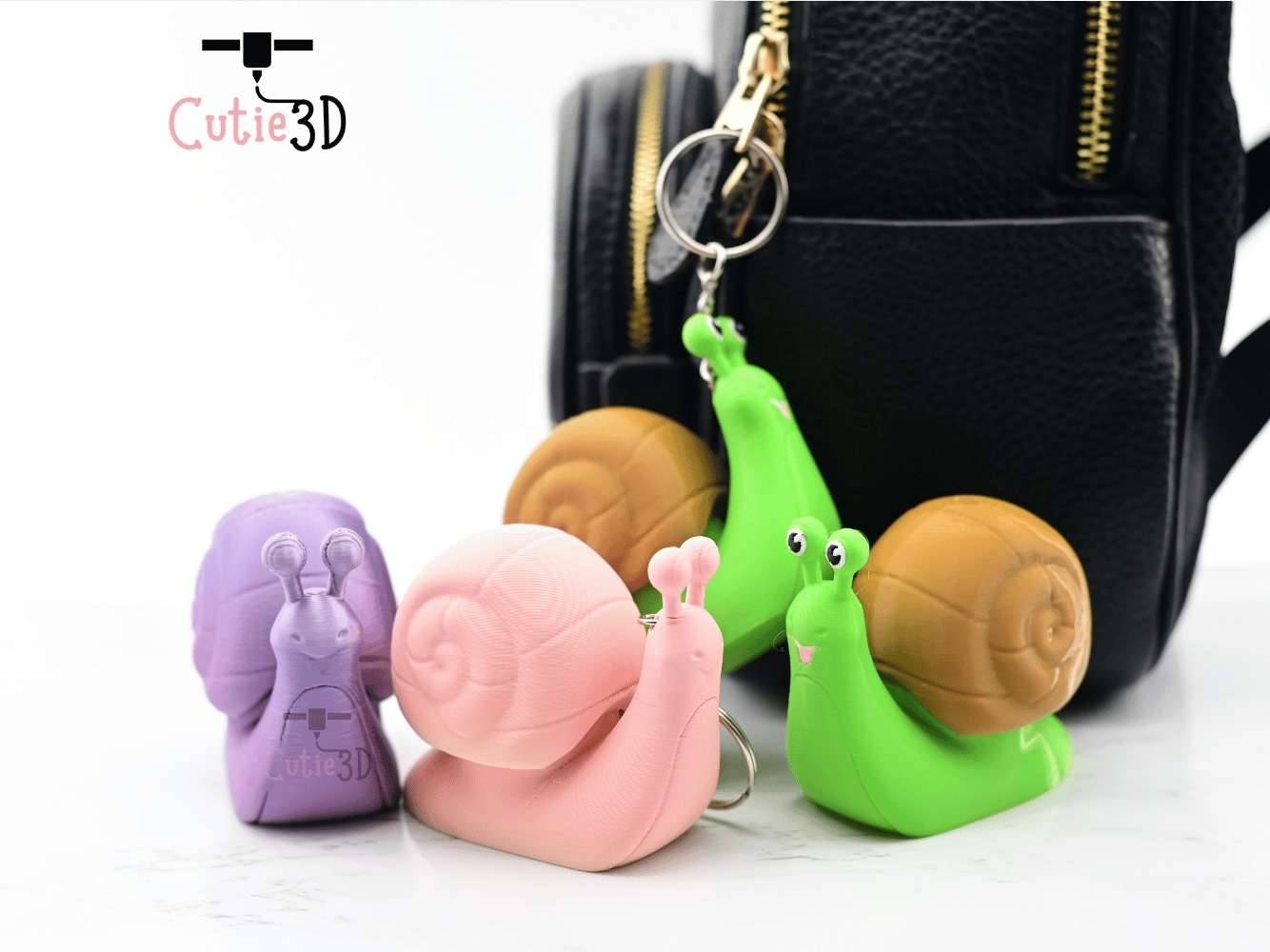 Digital Downloads - Cutie3D Happy Snail Keycap Fidget Clicker Keychain - Cute Backpack Keychain