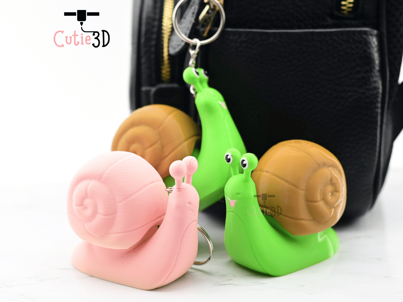 Digital Downloads - Cutie3D Happy Snail Keycap Fidget Clicker Keychain - Cute Backpack Keychain