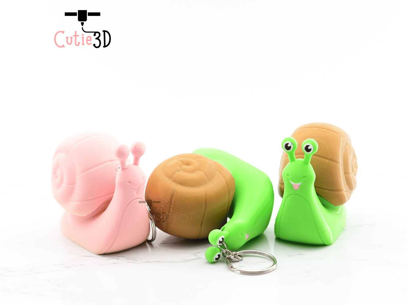 Digital Downloads - Cutie3D Happy Snail Keycap Fidget Clicker Keychain - Cute Backpack Keychain