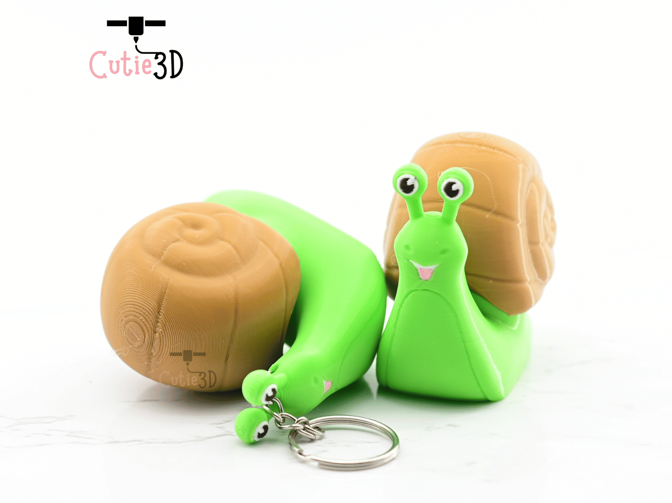 Digital Downloads - Cutie3D Happy Snail Keycap Fidget Clicker Keychain - Cute Backpack Keychain