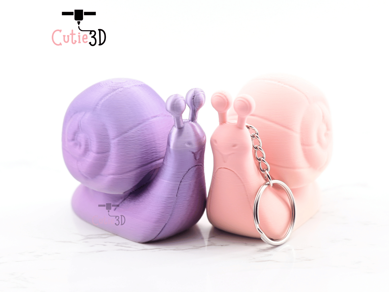 Digital Downloads - Cutie3D Happy Snail Keycap Fidget Clicker Keychain - Cute Backpack Keychain