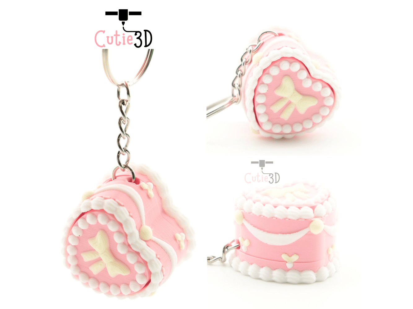 Digital Downloads - Cutie3D Heart Birthday Cake Keycap Fidget Clicker Keychain - Cute Backpack Keychain