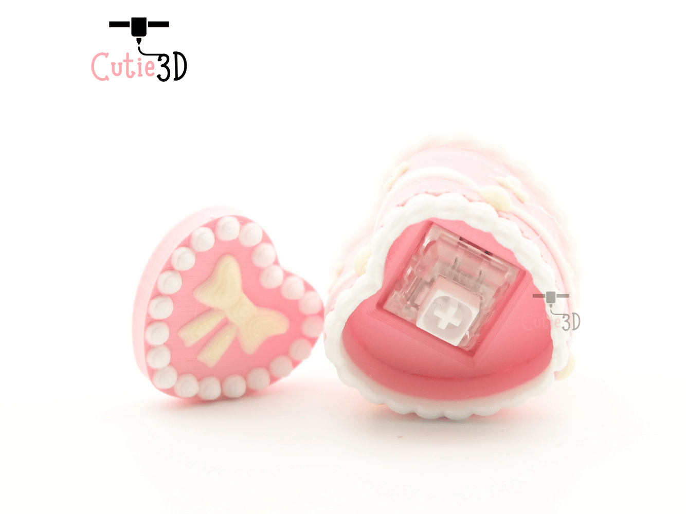Digital Downloads - Cutie3D Heart Birthday Cake Keycap Fidget Clicker Keychain - Cute Backpack Keychain