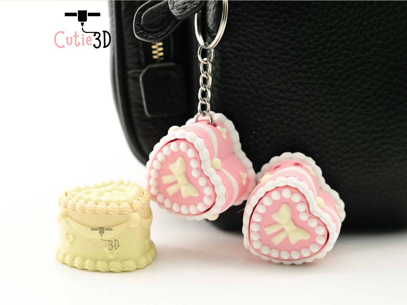 Digital Downloads - Cutie3D Heart Birthday Cake Keycap Fidget Clicker Keychain - Cute Backpack Keychain