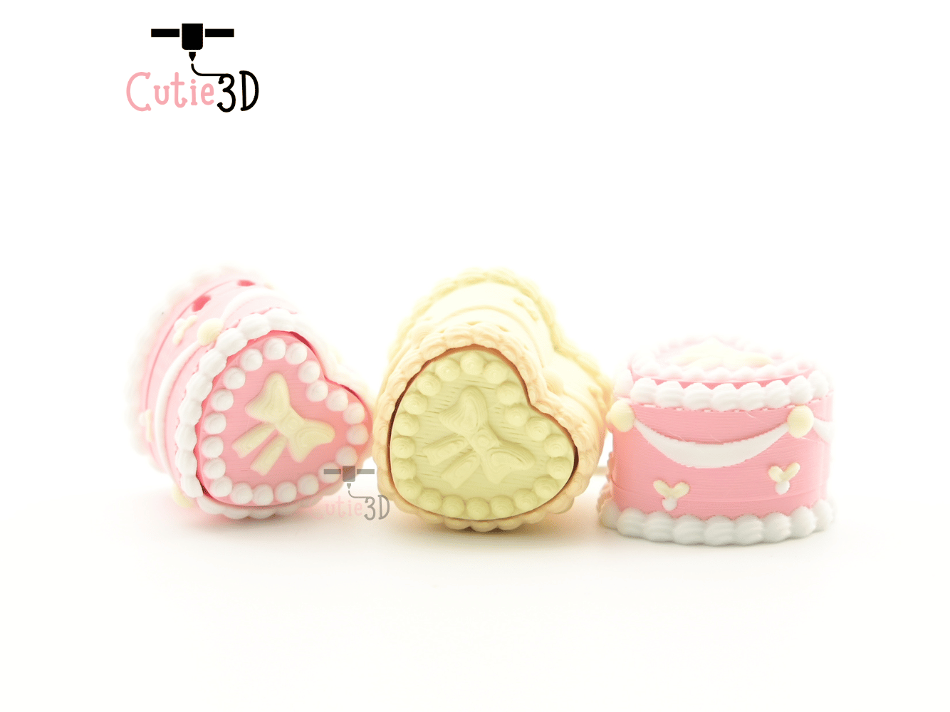 Digital Downloads - Cutie3D Heart Birthday Cake Keycap Fidget Clicker Keychain - Cute Backpack Keychain