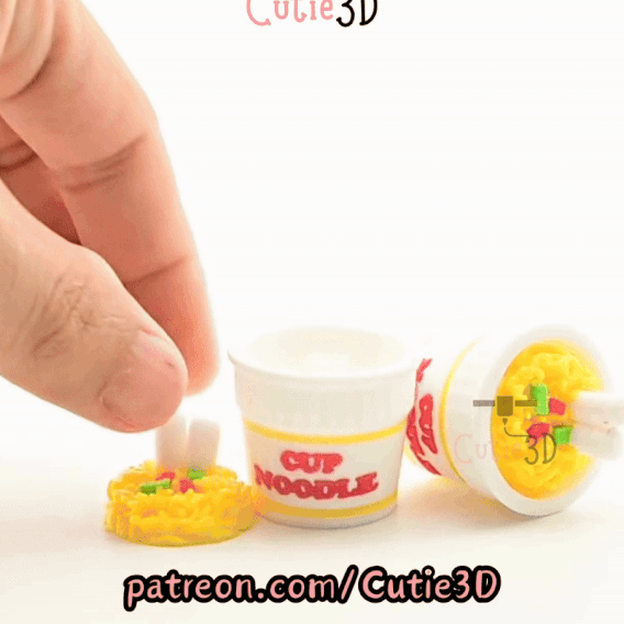 Digital Downloads - Cutie3D Instant Noodle Cup Keycap Fidget Clicker Keychain - Cute Backpack Keychain