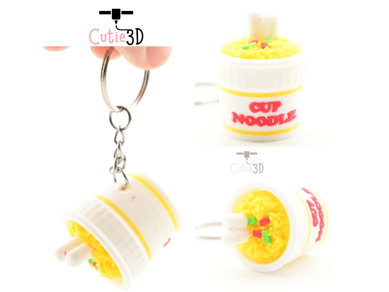 Digital Downloads - Cutie3D Instant Noodle Cup Keycap Fidget Clicker Keychain - Cute Backpack Keychain