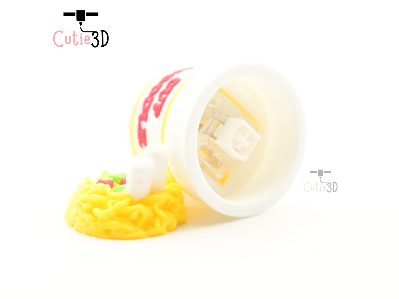 Digital Downloads - Cutie3D Instant Noodle Cup Keycap Fidget Clicker Keychain - Cute Backpack Keychain