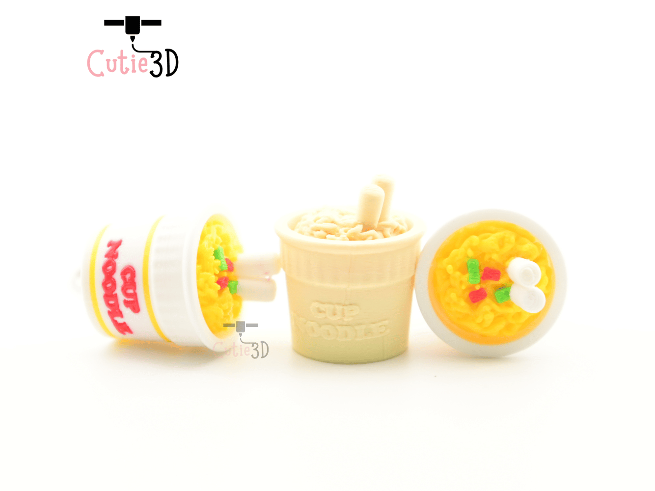 Digital Downloads - Cutie3D Instant Noodle Cup Keycap Fidget Clicker Keychain - Cute Backpack Keychain