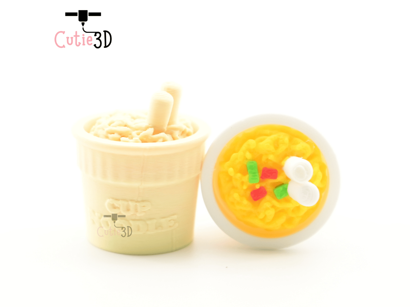Digital Downloads - Cutie3D Instant Noodle Cup Keycap Fidget Clicker Keychain - Cute Backpack Keychain