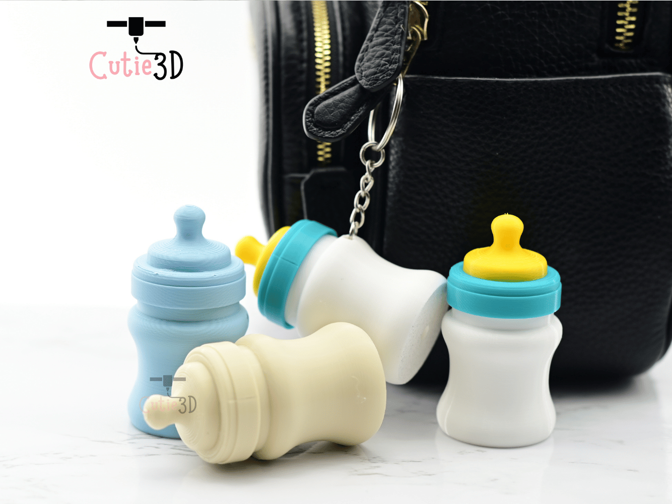 Digital Downloads - Cutie3D Keycap Fidget Clicker Baby Milk Bottle Keychain - Cute Backpack Keychain