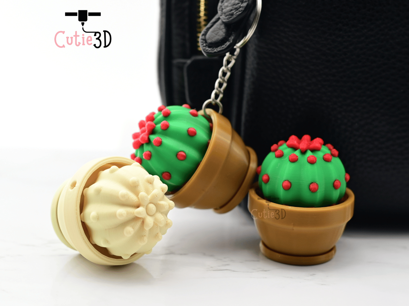 Digital Downloads - Cutie3D Keycap Fidget Clicker Cactus Planter Keychain - Cute Backpack Keychain