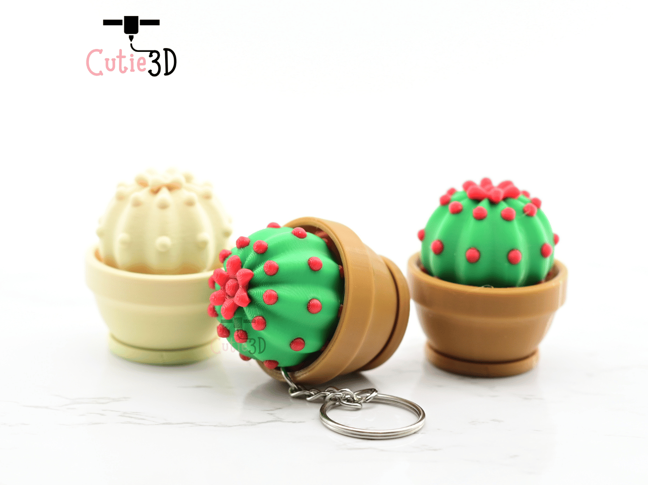 Digital Downloads - Cutie3D Keycap Fidget Clicker Cactus Planter Keychain - Cute Backpack Keychain