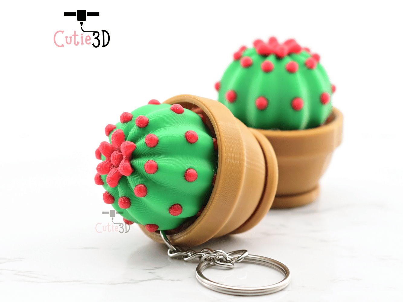 Digital Downloads - Cutie3D Keycap Fidget Clicker Cactus Planter Keychain - Cute Backpack Keychain