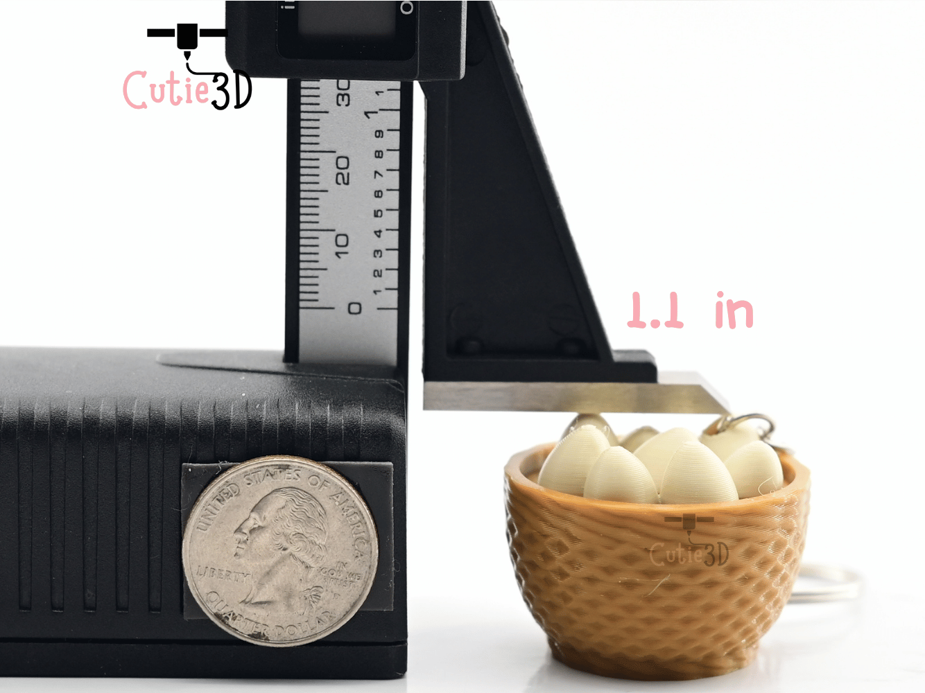 Digital Downloads - Cutie3D Keycap Fidget Clicker Egg Basket Keychain - Cute Backpack Keychain