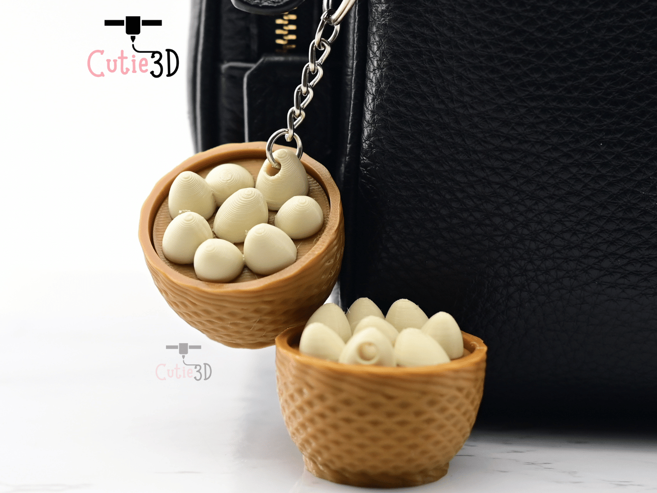 Digital Downloads - Cutie3D Keycap Fidget Clicker Egg Basket Keychain - Cute Backpack Keychain