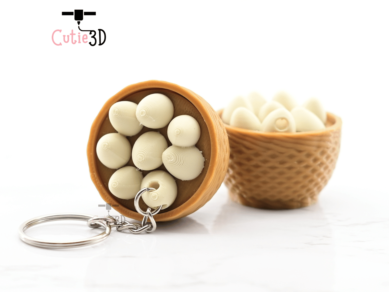 Digital Downloads - Cutie3D Keycap Fidget Clicker Egg Basket Keychain - Cute Backpack Keychain