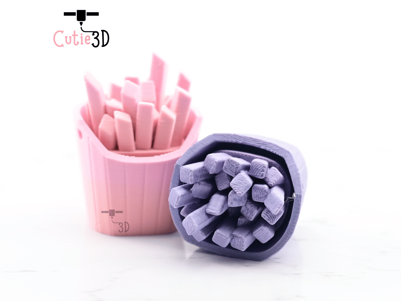 Digital Downloads - Cutie3D Keycap Fidget Clicker French Fries Keychain - Cute Backpack Keychain