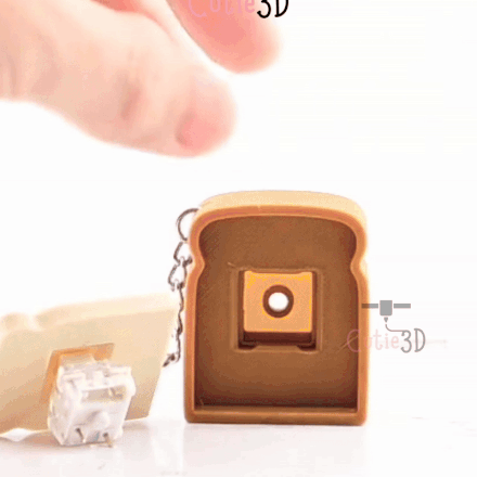 Digital Downloads - Cutie3D Keycap Fidget Clicker Fried Egg On Toast Keychain - Cute Backpack Keychain