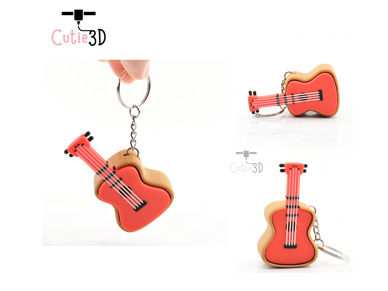 Digital Downloads - Cutie3D Keycap Fidget Clicker Guitar Keychain - Cute Backpack Keychain