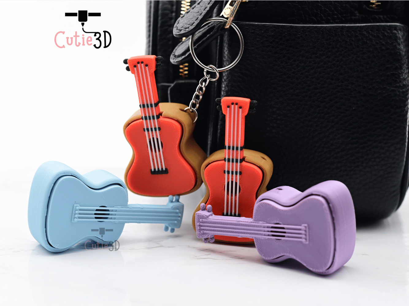 Digital Downloads - Cutie3D Keycap Fidget Clicker Guitar Keychain - Cute Backpack Keychain