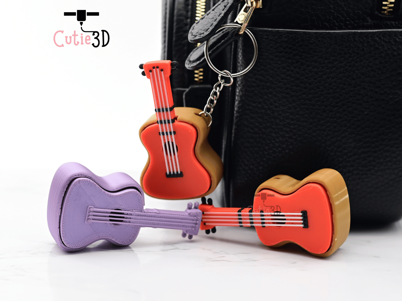 Digital Downloads - Cutie3D Keycap Fidget Clicker Guitar Keychain - Cute Backpack Keychain