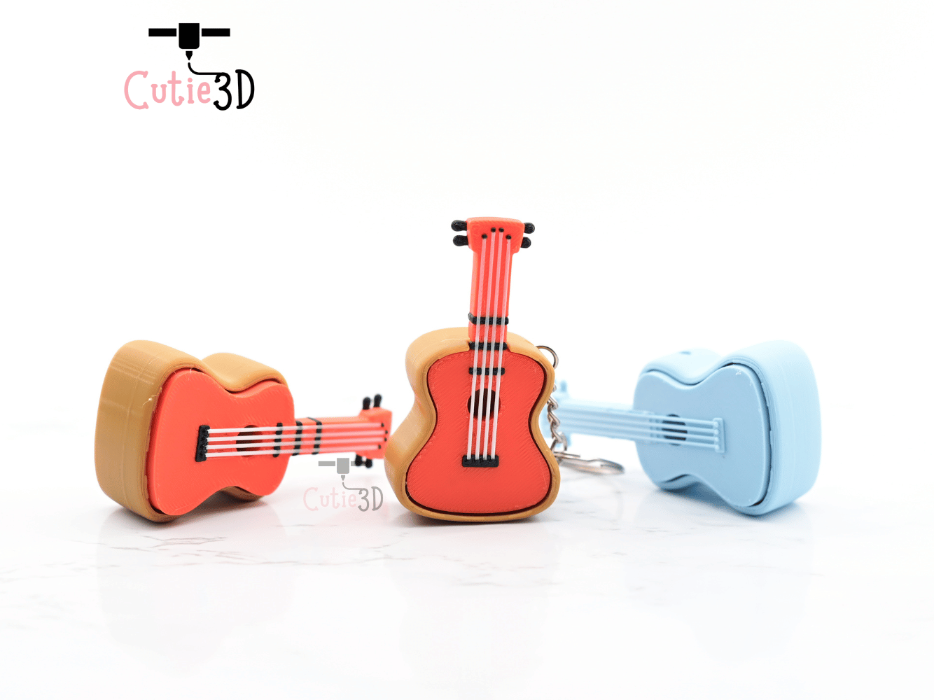 Digital Downloads - Cutie3D Keycap Fidget Clicker Guitar Keychain - Cute Backpack Keychain
