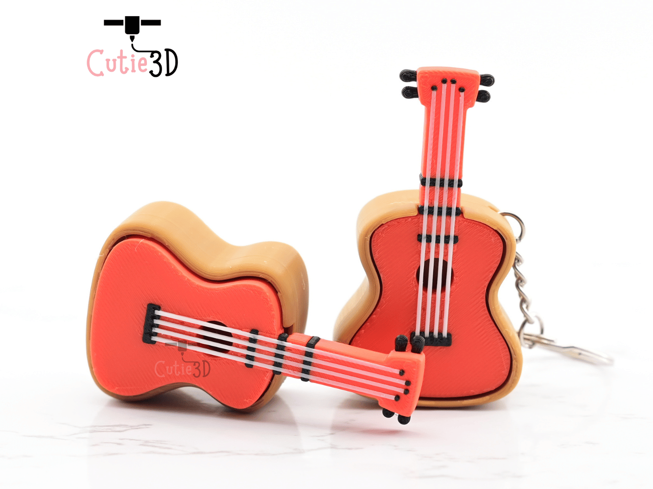 Digital Downloads - Cutie3D Keycap Fidget Clicker Guitar Keychain - Cute Backpack Keychain
