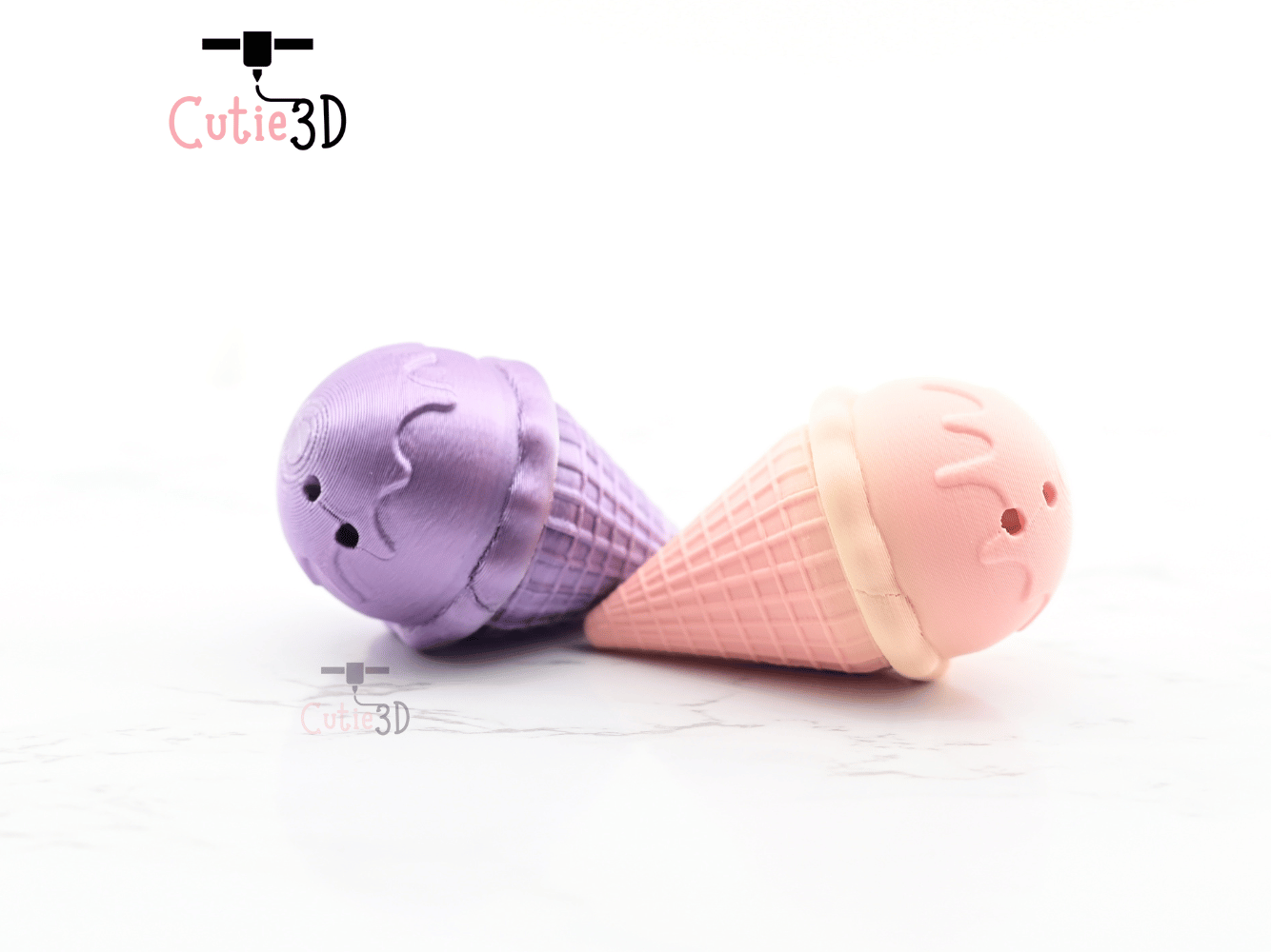 Digital Downloads - Cutie3D Keycap Fidget Clicker Ice Cream Keychain - Cute Backpack Keychain
